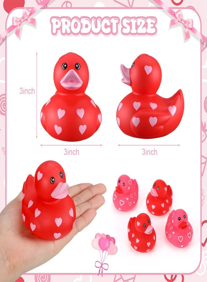 جيريفي بطتان مطاطيتان كبيرتان من جيريفاي، مقاس 3 بوصات، لعيد الحب، عبوة من قطعتين، بطتان مطاطيتان كبيرتان باللونين الأحمر والوردي على شكل قلب، مناسبتان لحمام السباحة وحوض الاستحمام، ألعاب، هدايا للحفلات، زينة، جوائز صفية، هدايا تبادل. - Image 2